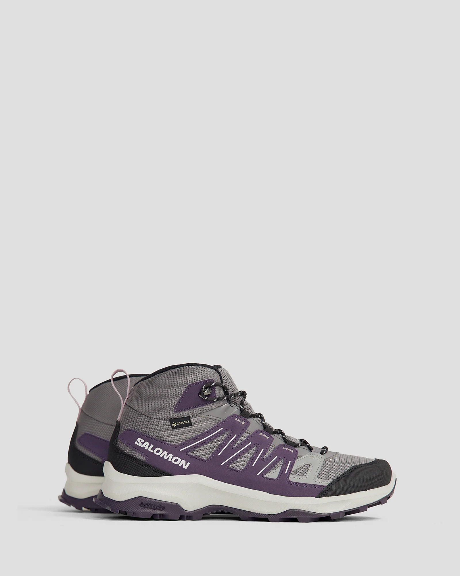Women's Salomon Grivola Mid Waterproof Hiking Boots - Qush/Night/Quail - Image 3